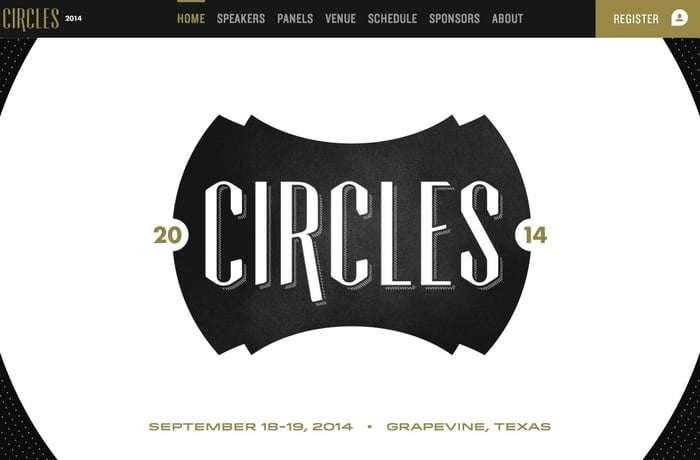 Circles: A Creative Conference website preview