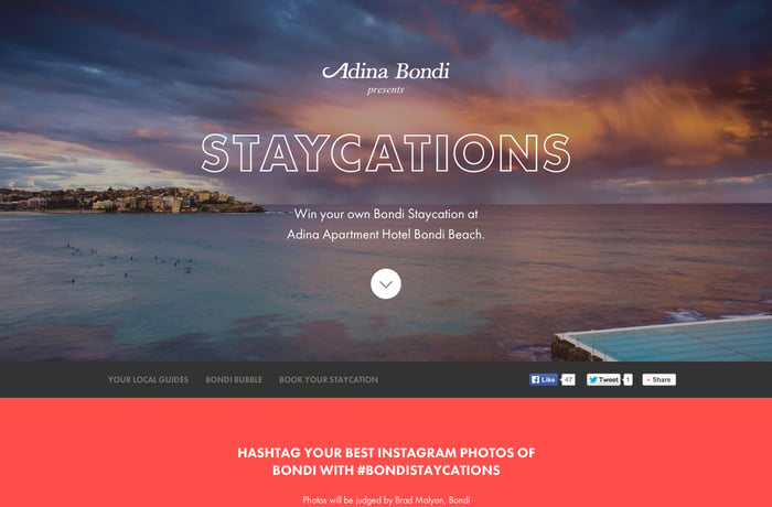 Bondi Staycations website preview