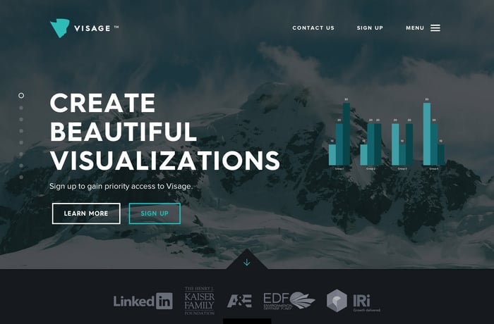 Visage website preview