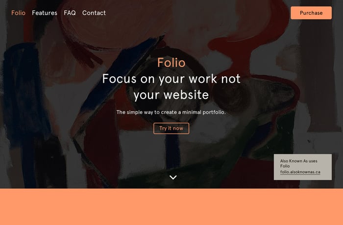 Folio website preview
