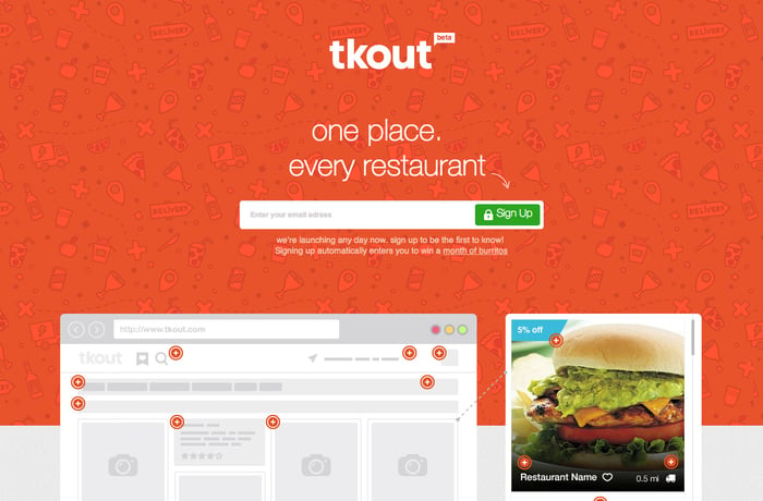 tkout website preview