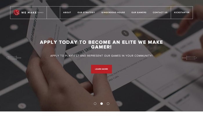 We Make Games website preview