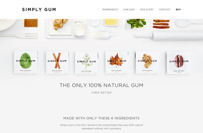 Simply Gum website preview