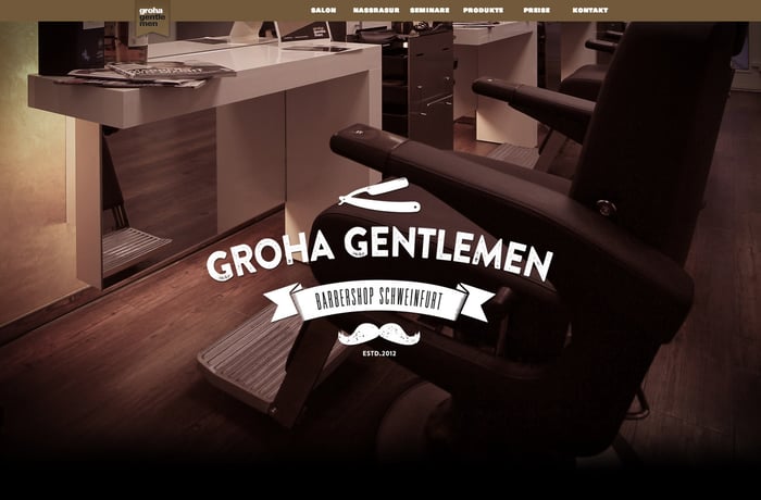 Groha Gentlemen Barbershop website preview