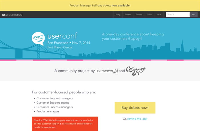 UserConf 2014 website preview