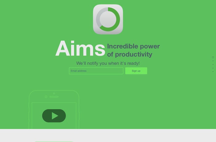 Aims website preview