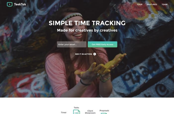 TeekTak website preview