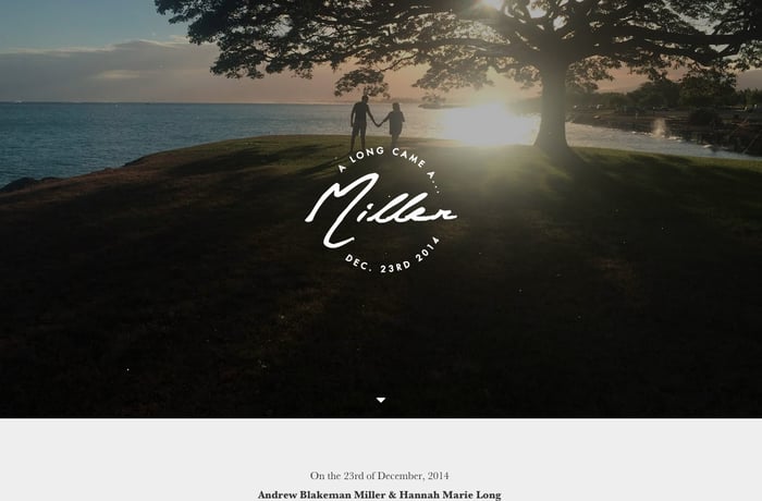 Miller Elopement website preview