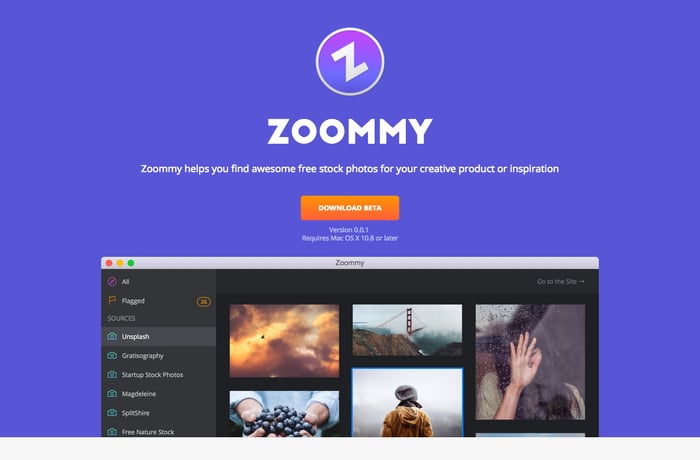 Zoommy website preview