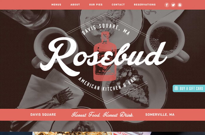 Rosebud American Kitchen & Bar website preview