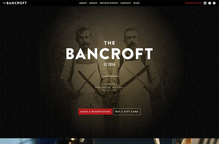 The Bancroft website preview