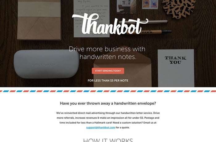 Thankbot website preview