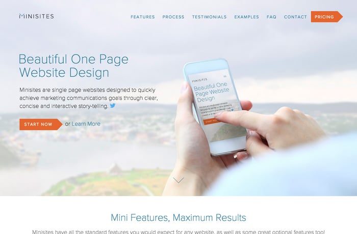 Minisites website preview