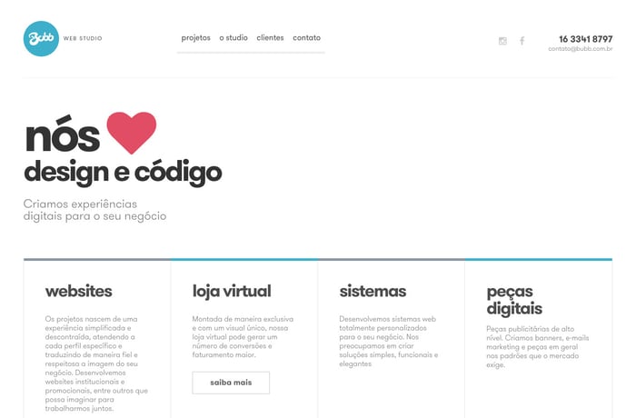 Bubb Web Studio website preview