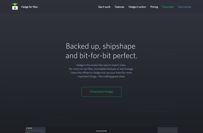 Hedge for Mac website preview
