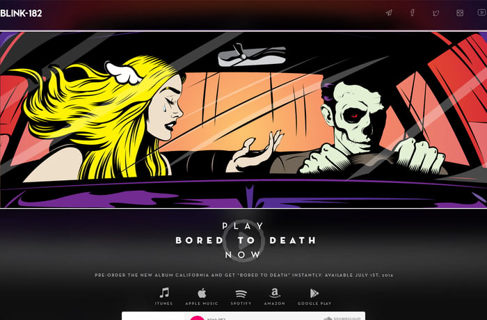 Blink-182 website preview
