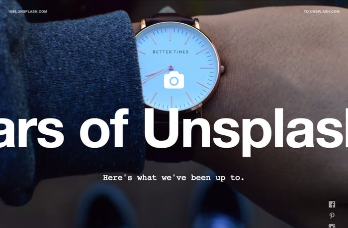 3 Years of Unsplash website preview