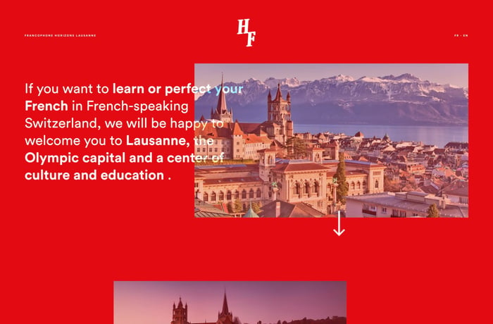 Horizons Francophones Lausanne website preview