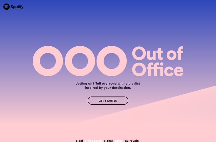 Spotify – Out of Office website preview