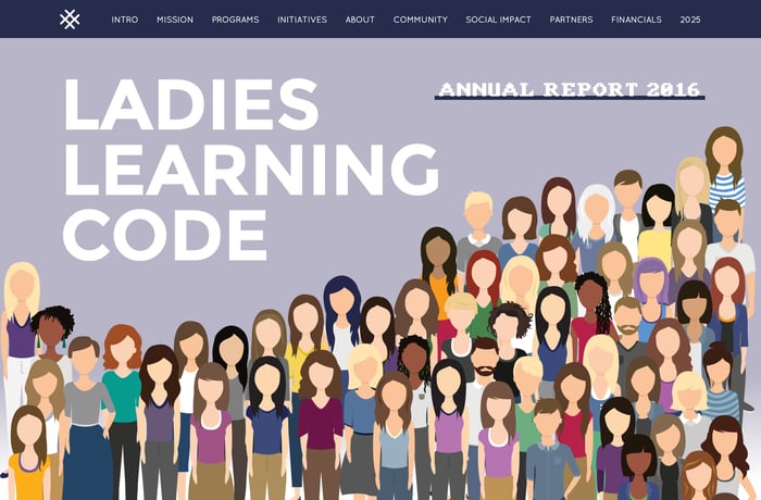 Ladies Learning Code Annual Report website preview