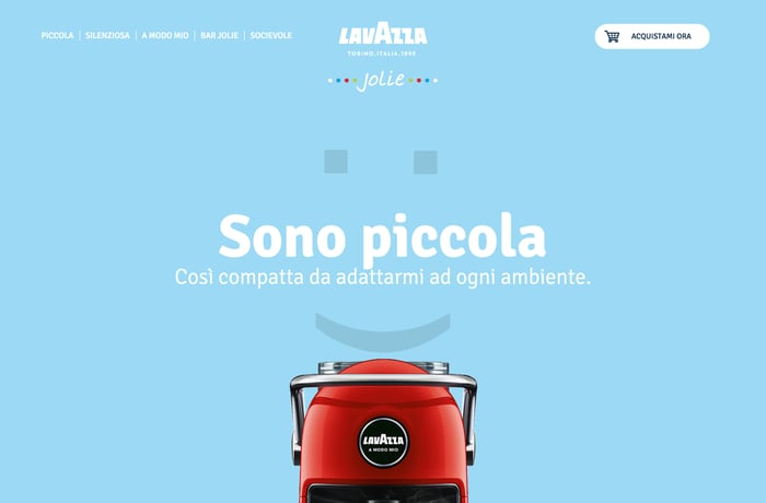 Lavazza Jolie website preview
