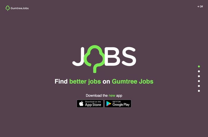 Gumtree Jobs website preview