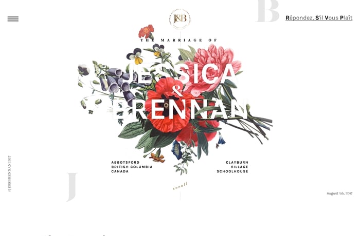 The Wedding of Jessica and Brennan website preview