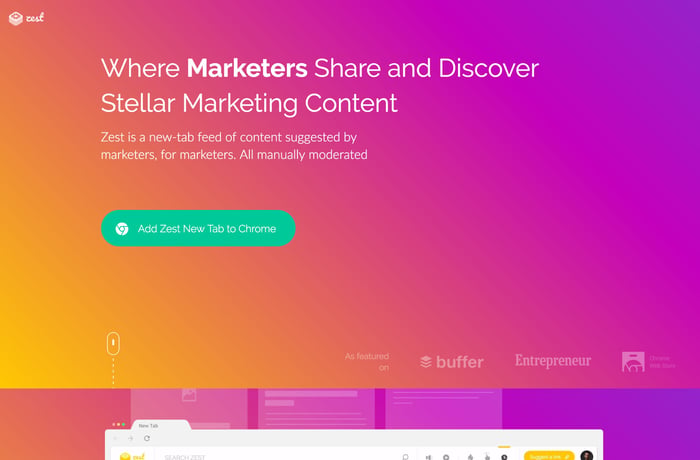 Zest website preview