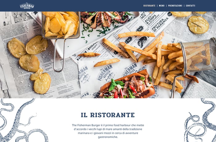 The Fisherman Burger website preview