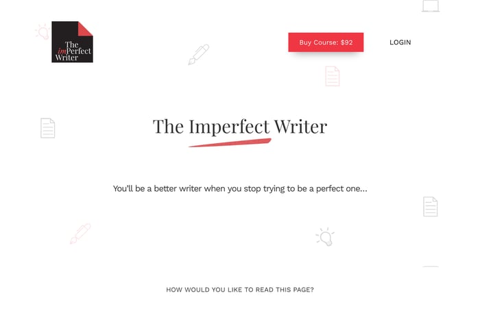 The Imperfect Writer website preview
