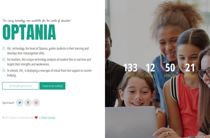 Optania website preview