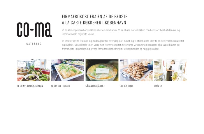 Co-Ma Catering website preview