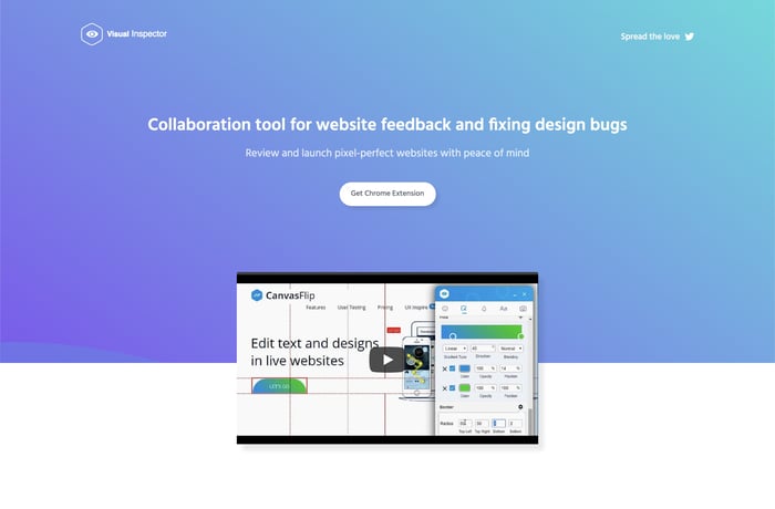 Visual Inspector website preview