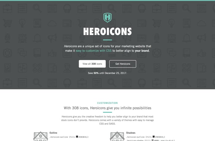 Heroicons Classic website preview