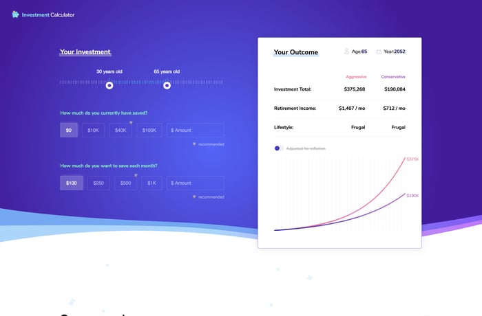 Investment Calculator website preview