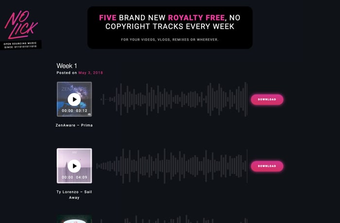 No Lick website preview