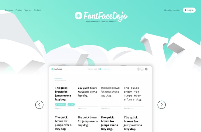 FontFace Dojo website preview