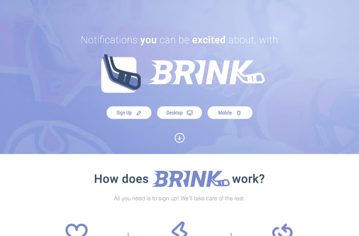 Brink React website preview