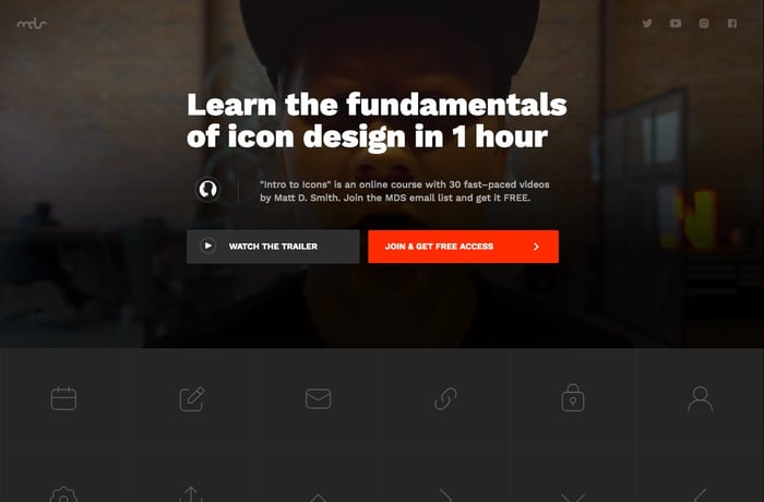 Intro to Icons by MDS website preview