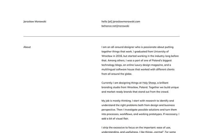 Jarosław Morawski website preview