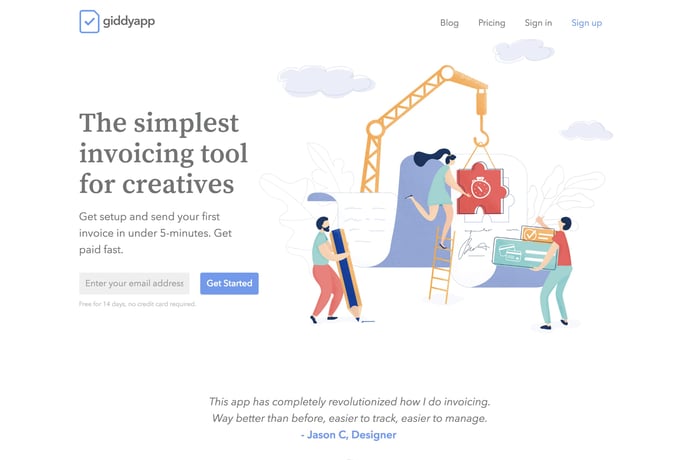 giddyapp website preview