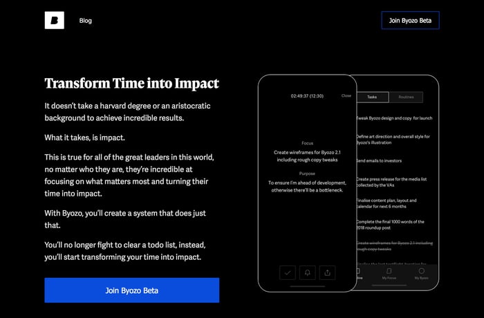Byozo website preview