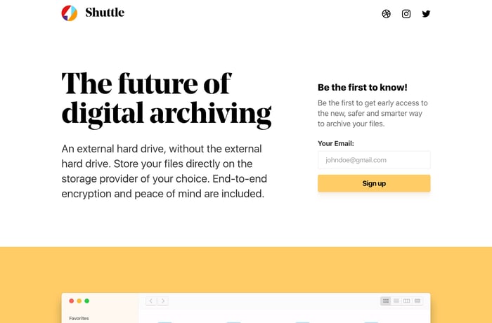 Shuttle website preview