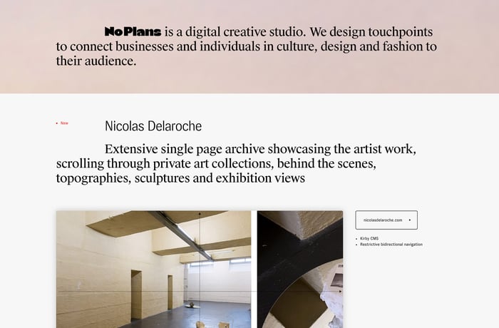 No Plans website preview