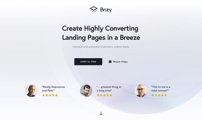 Brizy Cloud website preview
