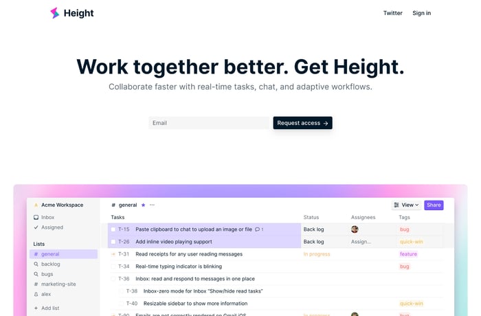 Height website preview