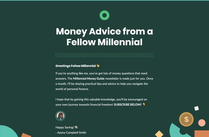 Millennial Money Guide website preview