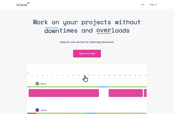 Blesk.io website preview