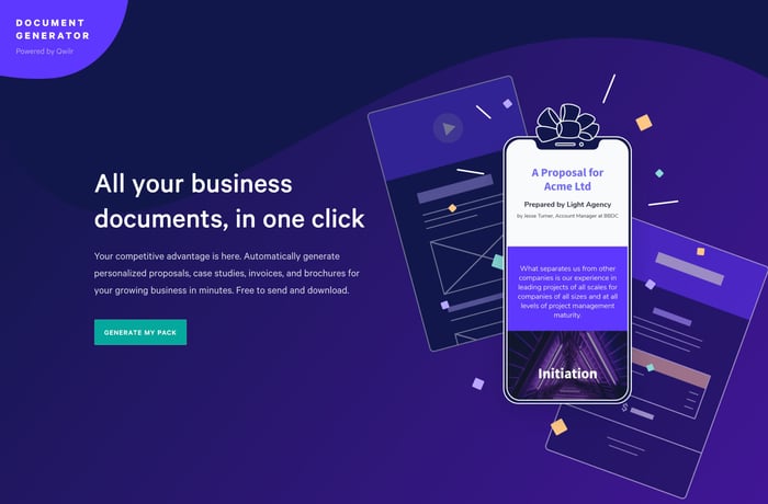 Document Generator website preview