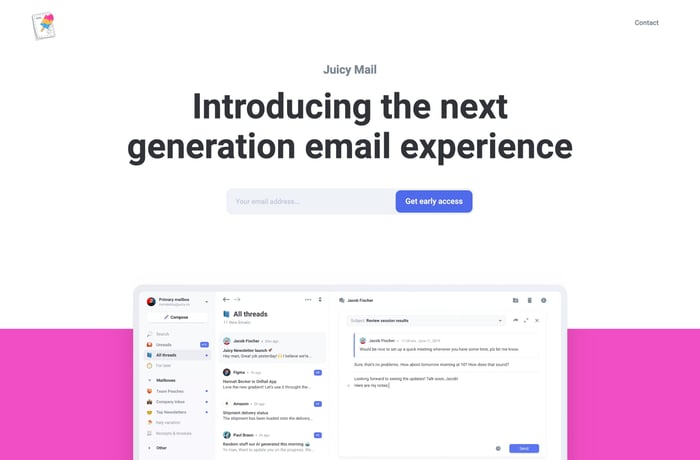 Juicy Mail website preview